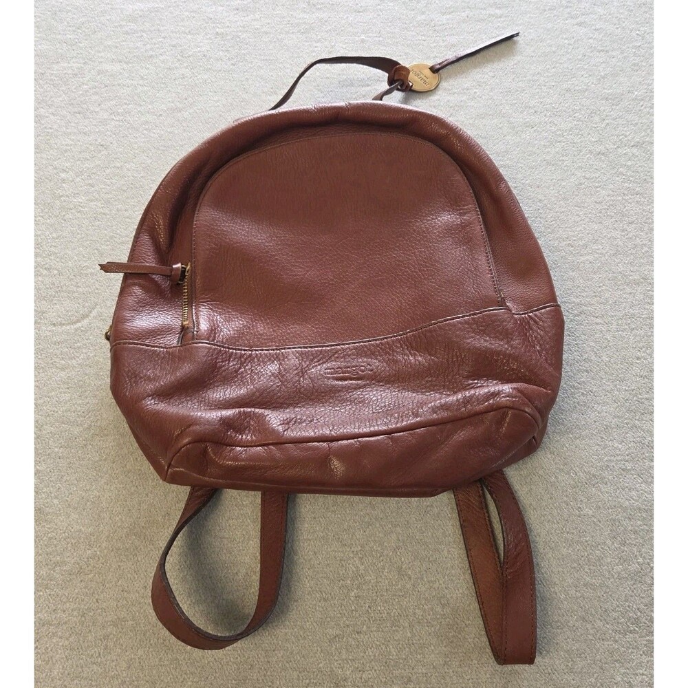 Margot New York Kimmie Cognac Brown Genuine Leather Backpack Purse